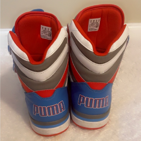 Red white and blue high top pumas with two straps โค๏ธ๐ค๐ - Picture 4 of 4